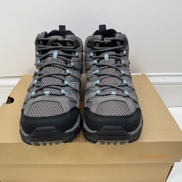 Merrell Womens Moab 2 II Mid Hiking Boot Grey Granite Waterproof Outdoor Shoe - Picture 2 of 9